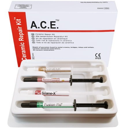 Prevest Denpro A.C.E Ceramic Repair Kit for Ceramic Veneered Restorations.